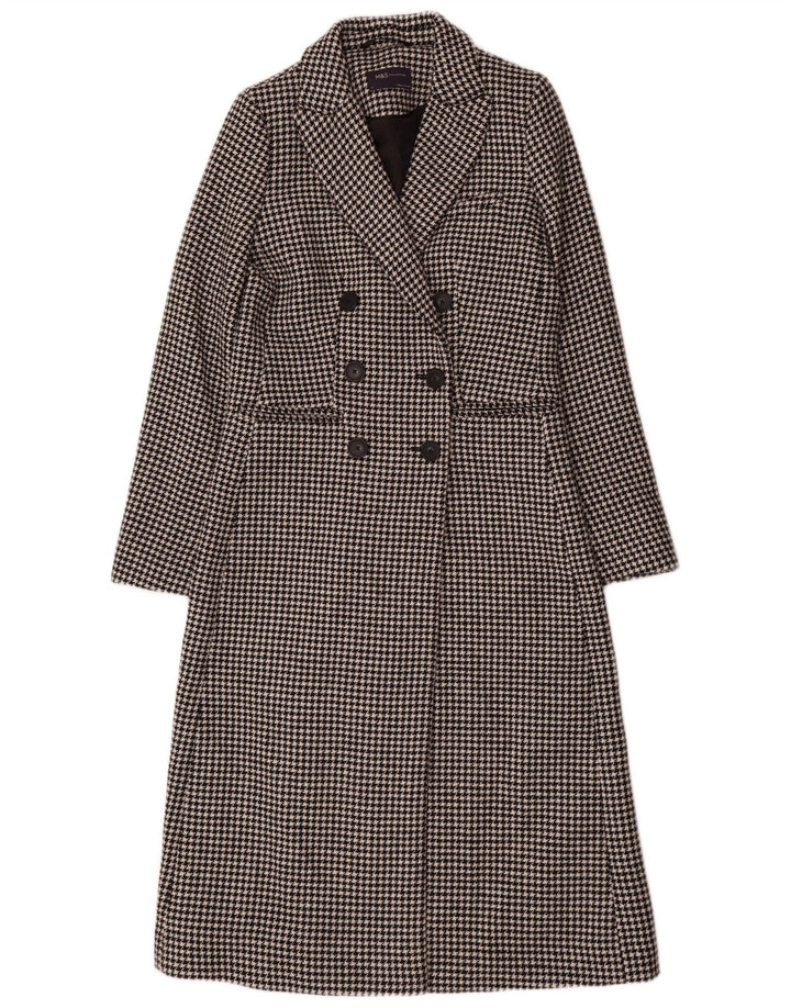 Palton dublu pentru femei Marks & Spencer UK 8 mic negru Houndstooth