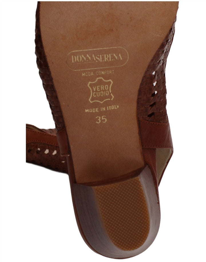 Sandale din piele Donna Serena pentru femei Mărimea UK 2.5 Piele maro