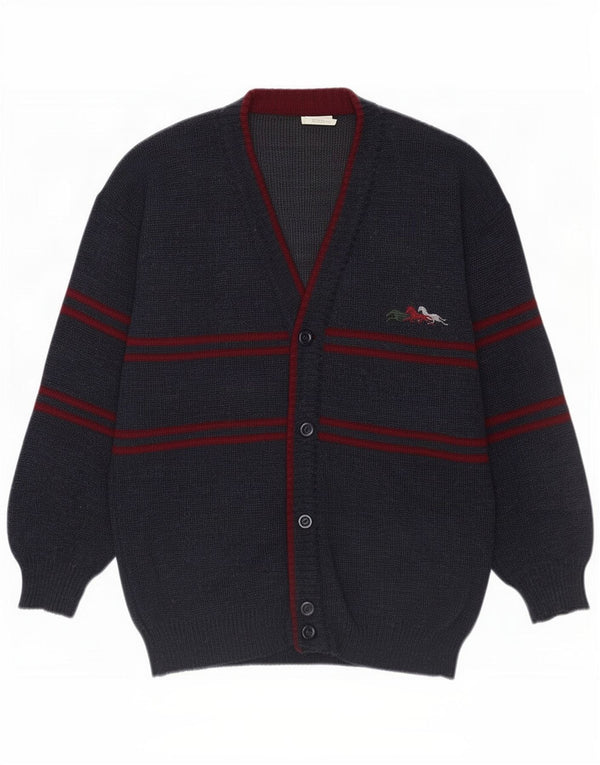 Pulover Cardigan Vintage pentru bărbați IT 48/50 Mediu Bleumarin cu dungi Acrilic