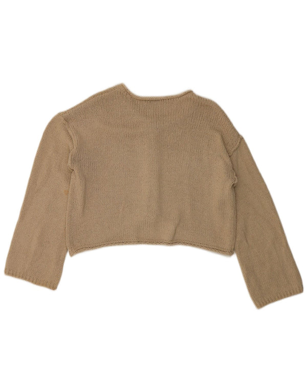 Pulover cardigan supradimensionat pentru femei Zara UK 10 mic, bej, bumbac
