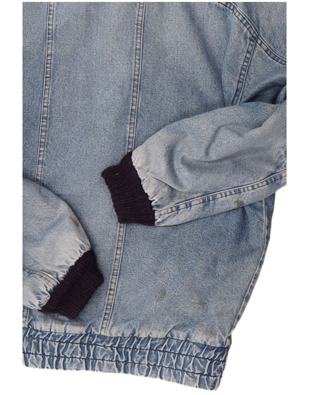 POP 84 Jachetă pentru bărbați, vintage, de denim, Sherpa, 38, albastru mediu, bumbac