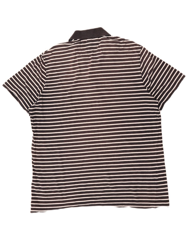 Tricou polo Lacoste pentru bărbați, cu formă regulată, mărimea 7 2XL, bumbac cu dungi bleumarin