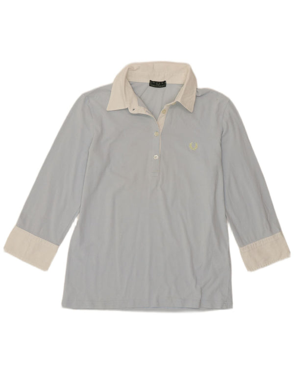 Cămașă polo pentru femei Fred Perry cu mâneci 3/4 UK 14 mare, albastru, bumbac color bloc