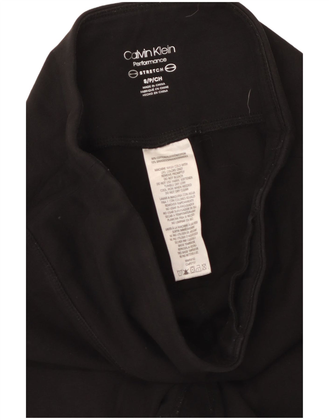 CALVIN KLEIN Leggings cu grafică pentru femei UK 10 Small Black Bumbac