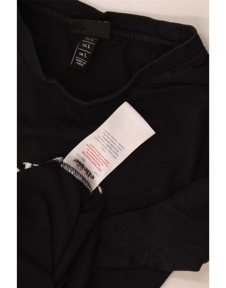 Tricou pentru bărbați Ellesse Slim Fit Top mare din bumbac negru