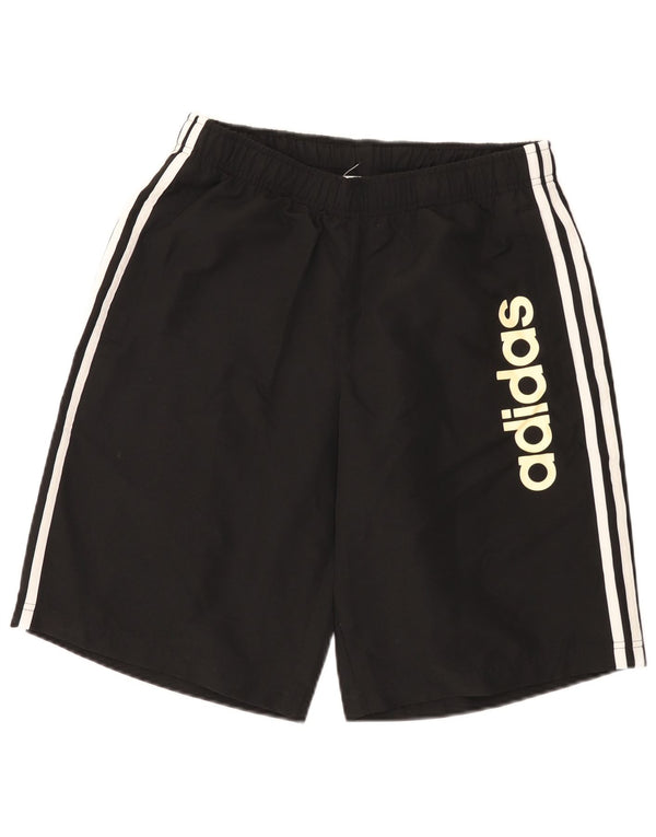 Pantaloni scurți sport pentru bărbați Adidas Climalite Graphic, poliester mediu negru