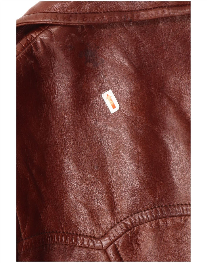 Palton din piele pentru femei VINTAGE IT 52 2XL din piele maro