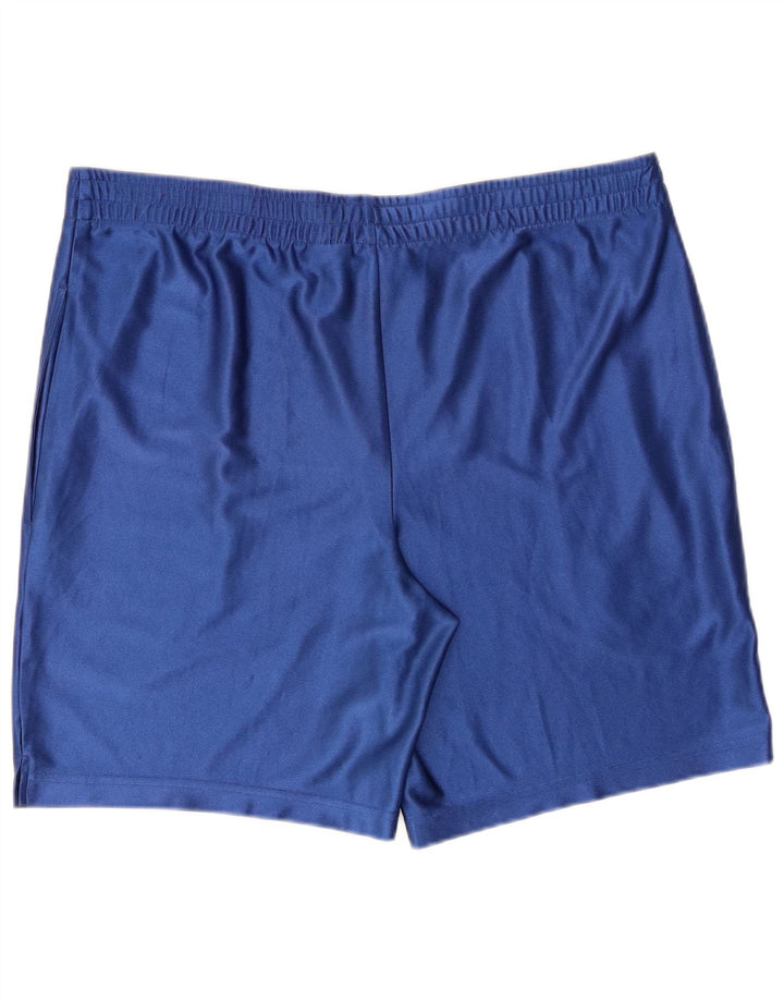 Pantaloni scurți sport vintage pentru bărbați, poliester albastru mediu