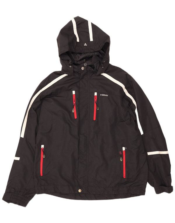 BRUGI Jachetă de ploaie cu glugă pentru bărbați UK 42 XL cu dungi negre