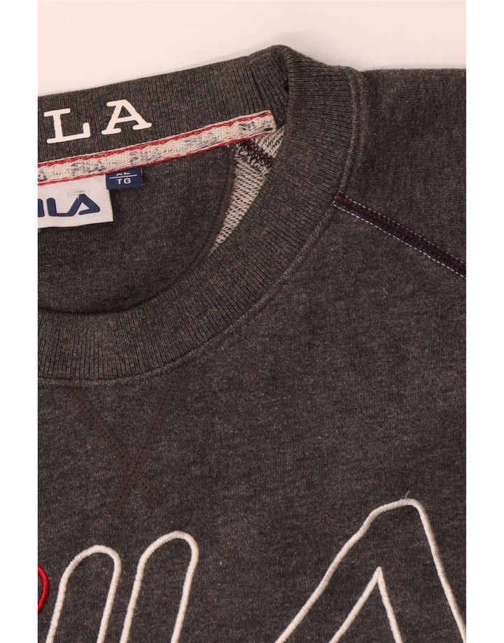 Hanorac grafic pentru bărbați Fila Jumper XL, bumbac cu pete gri