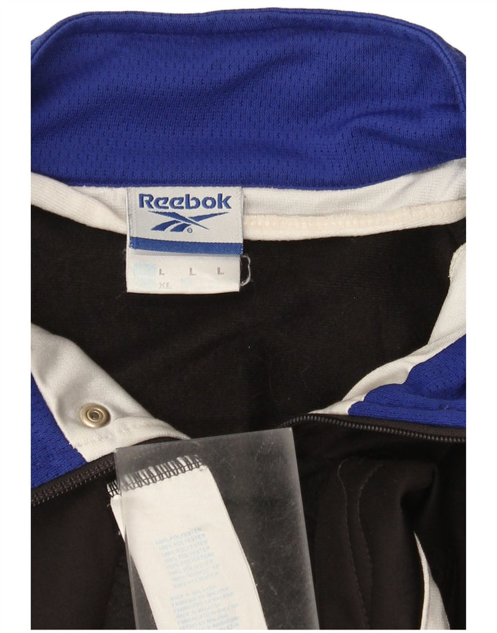 Jachetă de top pentru trening grafic Reebok pentru bărbați, mare, negru, poliester color bloc