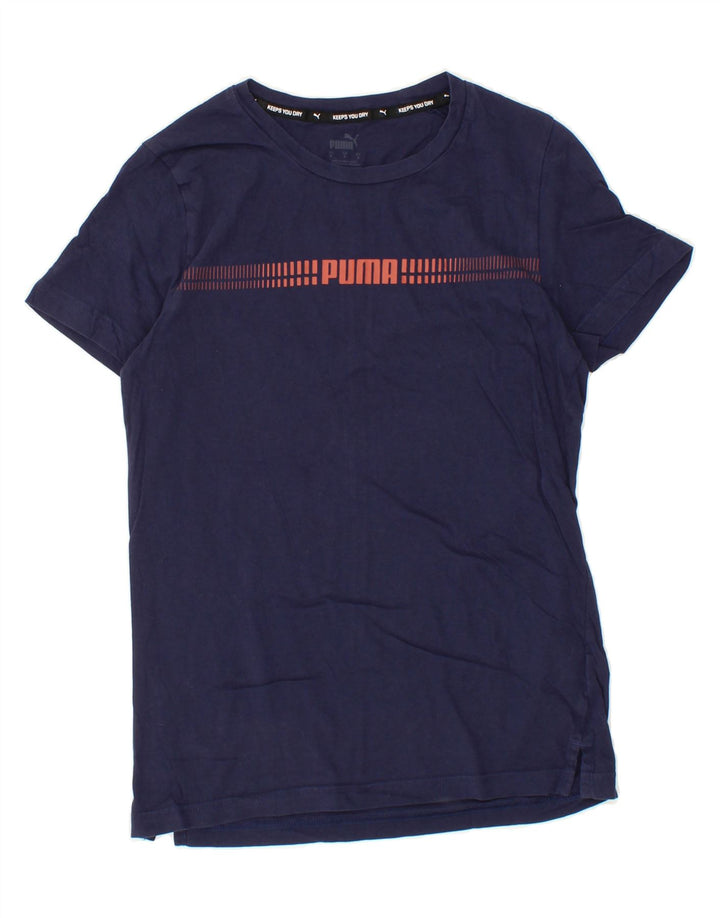 PUMA Mens Graphic T-Shirt Top Small Navy Blue Cotton Vintage Puma and Second-Hand Puma from Messina Hembry 