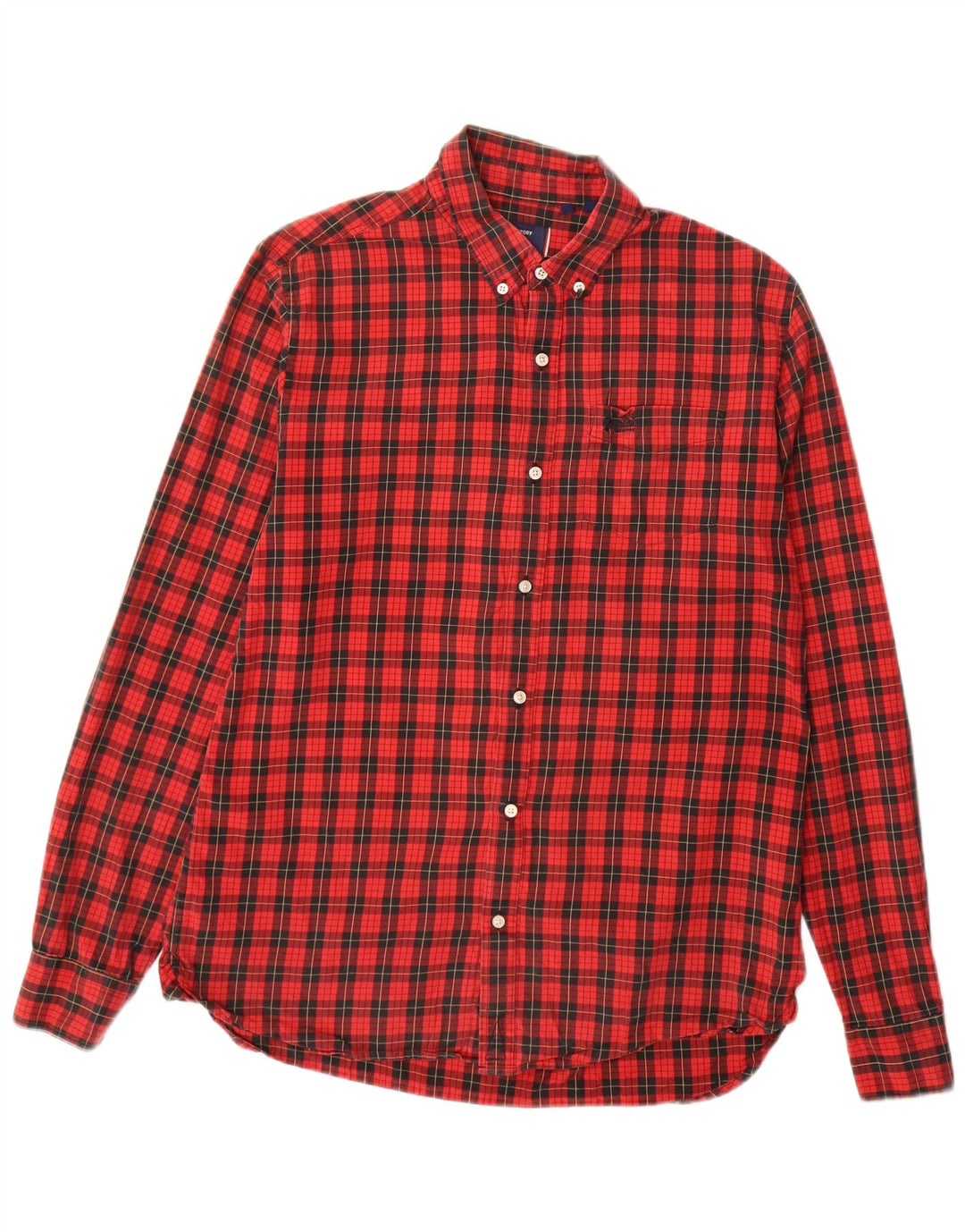 Cămașă de flanel pentru bărbați Superdry, bumbac cu carouri roșii mari