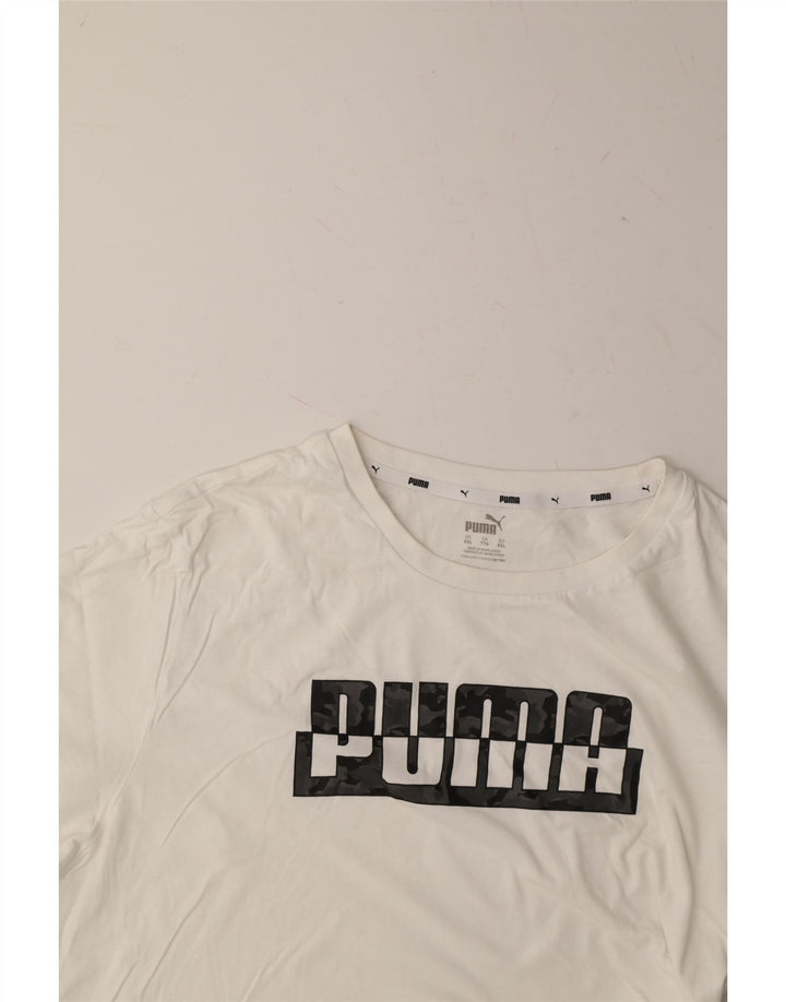 PUMA Mens Graphic T-Shirt Top 2XL White Cotton Vintage Puma and Second-Hand Puma from Messina Hembry 