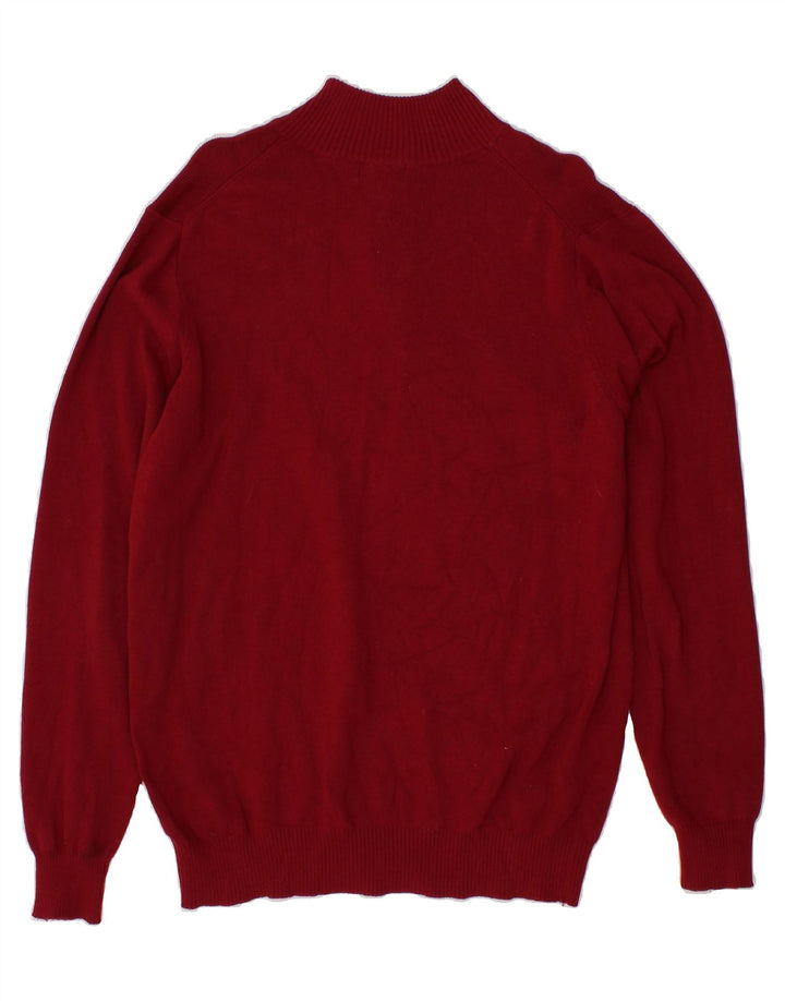DOCKERS Mens Zip Neck Jumper Sweater XL Red Cotton Vintage Dockers and Second-Hand Dockers from Messina Hembry 