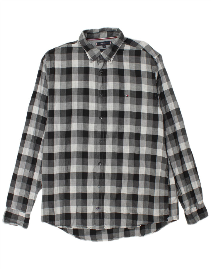 Cămașă de flanel pentru bărbați Tommy Hilfiger, XL, gri, cu carouri