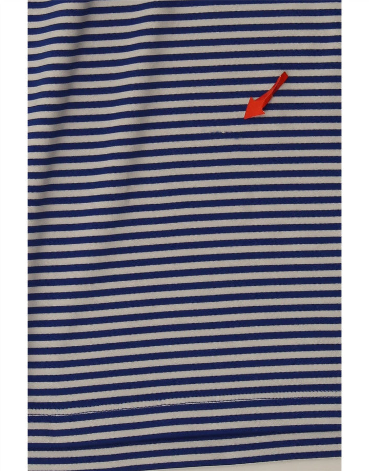 Tricou polo Under Armour pentru bărbați Heat Gear, poliester cu dungi albastre medii
