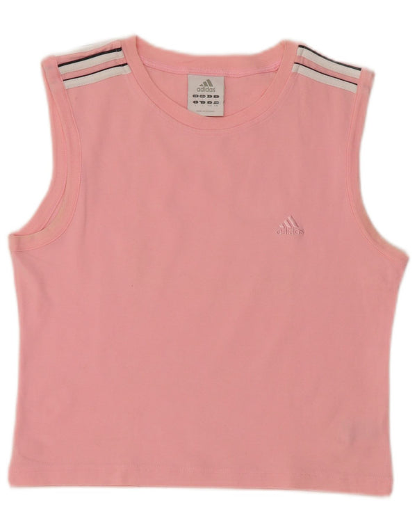 Vest Crop Top pentru femei Adidas UK 14, mare, roz din bumbac