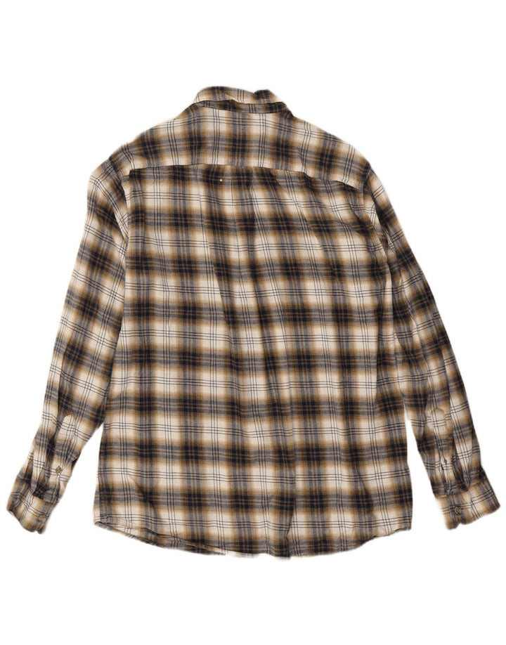 Cămașă de flanel pentru bărbați Eddie Bauer, mare, maro, cu carouri
