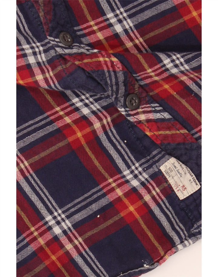 Cămașă de flanel pentru bărbați TOMMY HILFIGER, din bumbac cu carouri, albastru bleumarin