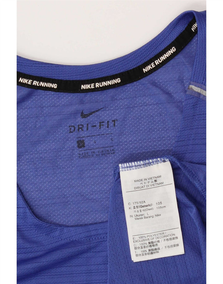 Vesta Nike Dri Fit pentru bărbați, mare, albastru, poliester cu dungi