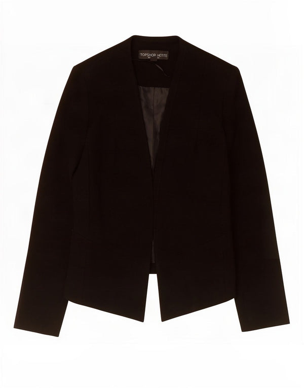 Jachetă Topshop pentru femei Petite Crop Open Blazer UK 8 Small Black