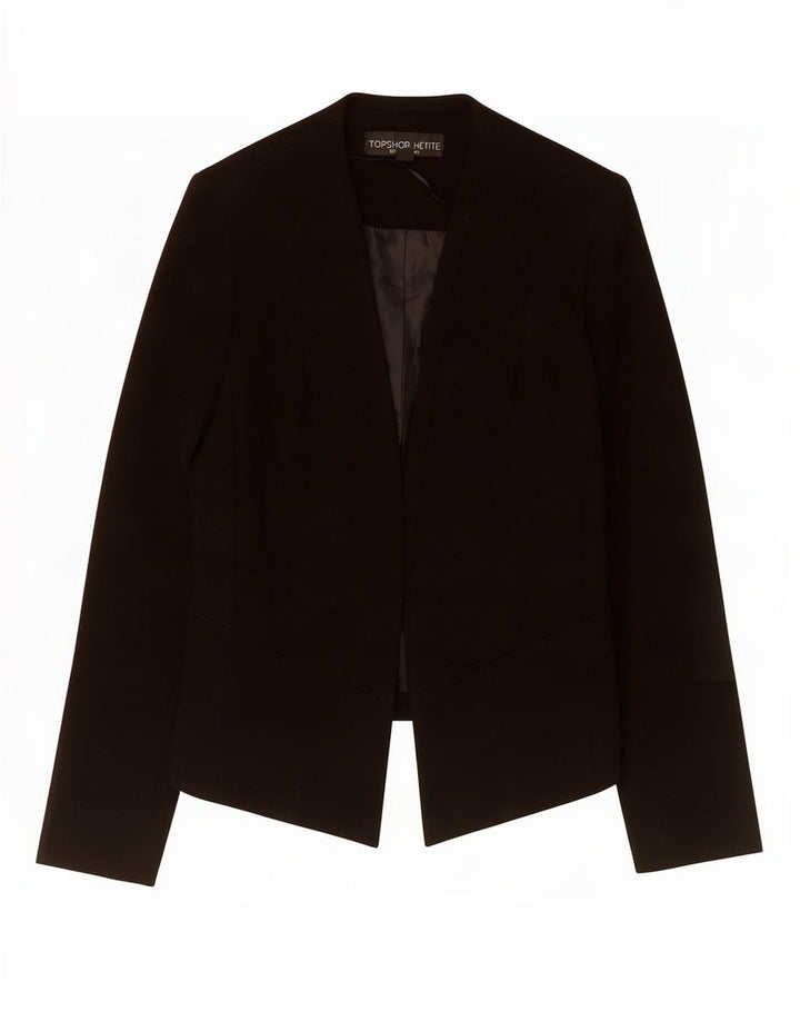 Jachetă Topshop pentru femei Petite Crop Open Blazer UK 8 Small Black