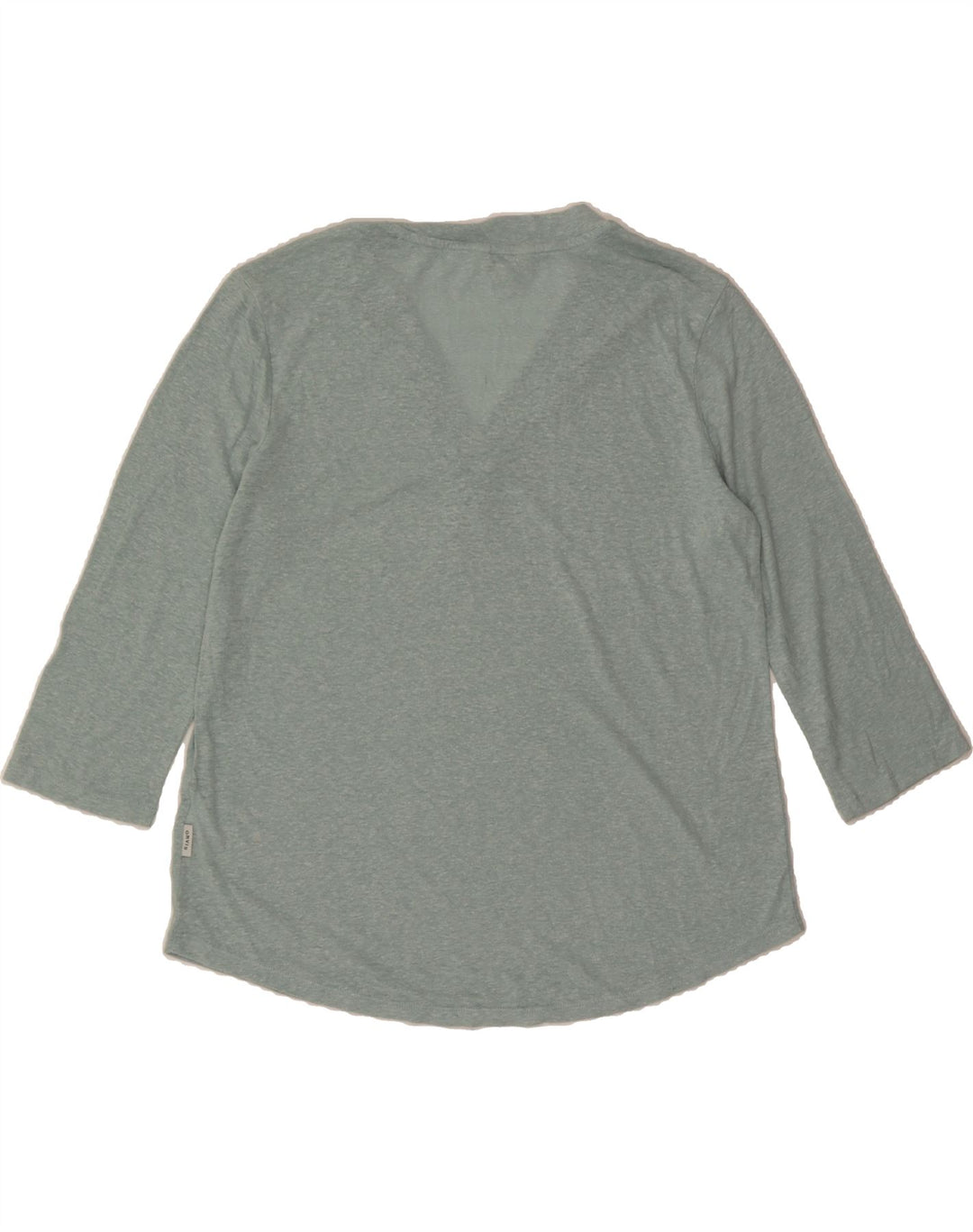 ORVIS Womens Top 3/4 Sleeve UK 14 Medium Turquoise Linen Vintage Orvis and Second-Hand Orvis from Messina Hembry 