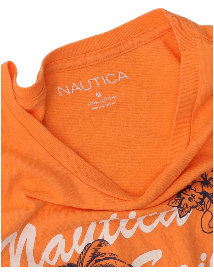 Tricou grafic pentru bărbați Nautica Top din bumbac portocaliu mediu