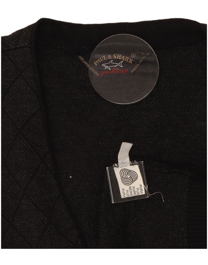 Pulover cardigan fără mâneci pentru bărbați Paul & Shark, mic, gri Argyle/Diamond