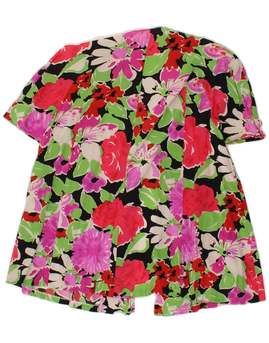 VINTAGE Womens Cardigan Top EU 42 Large Multicoloured Floral Silk Vintage Vintage and Second-Hand Vintage from Messina Hembry 