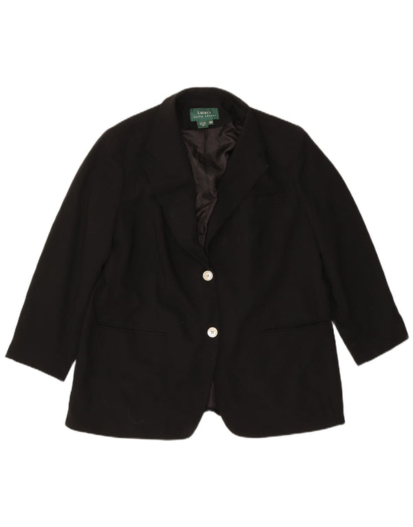 Jachetă pentru femei Ralph Lauren, cu 2 nasturi, lână neagră US 14 XL
