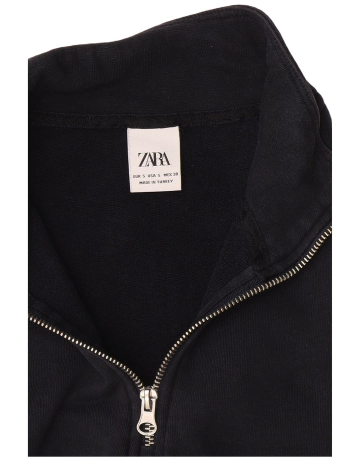 Pulover pentru femei Zara, cu fermoar, cu gât, UK 10 Mic, bleumarin