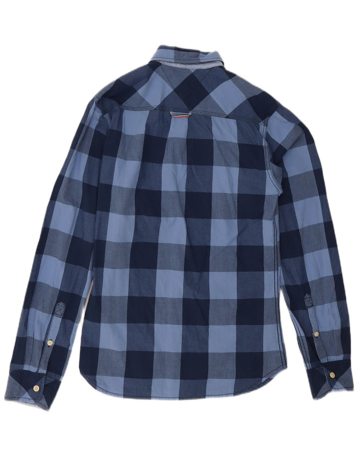 Cămașă pentru bărbați Tommy Hilfiger, bumbac cu carouri, albastru bleumarin