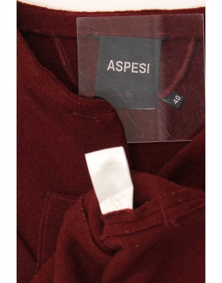 Aspesi Jachetă Blazer pentru femei cu 4 nasturi IT 40 Mic Lână Burgundy