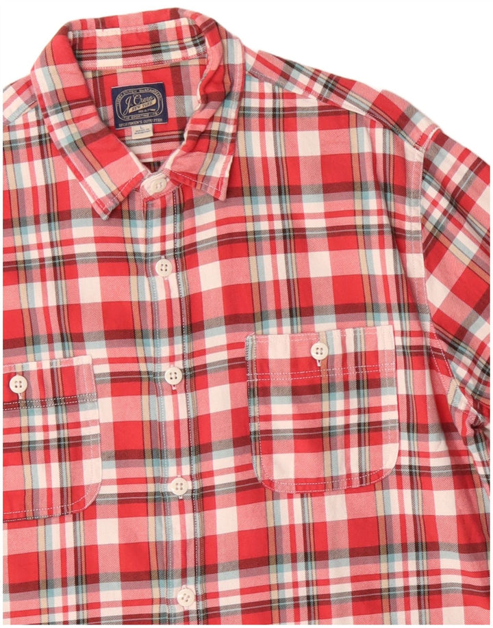 Cămașă de flanel pentru bărbați J. CREW, bumbac cu carouri roșii mari