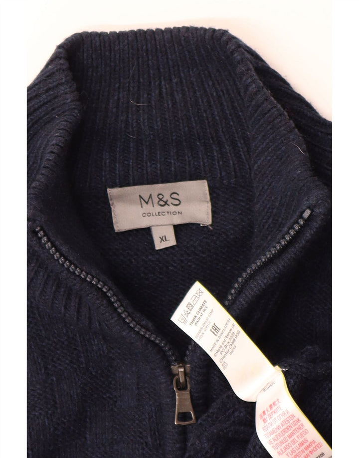 Pulover cardigan cu fermoar complet pentru bărbați Marks & Spencer XL bleumarin acrilic