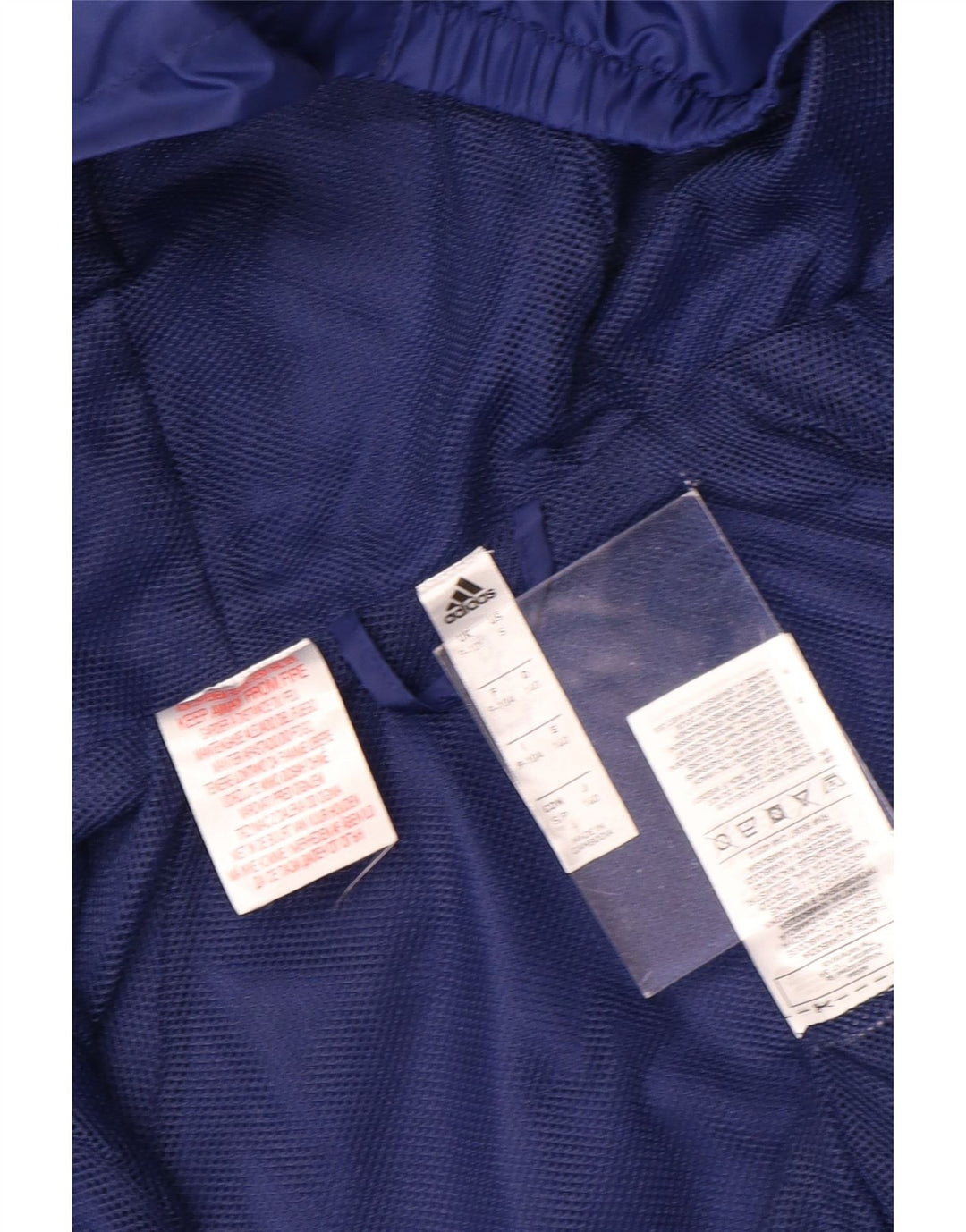 Jachetă de ploaie cu glugă cu fermoar Adidas pentru băieți, 9-10 ani, bleumarin
