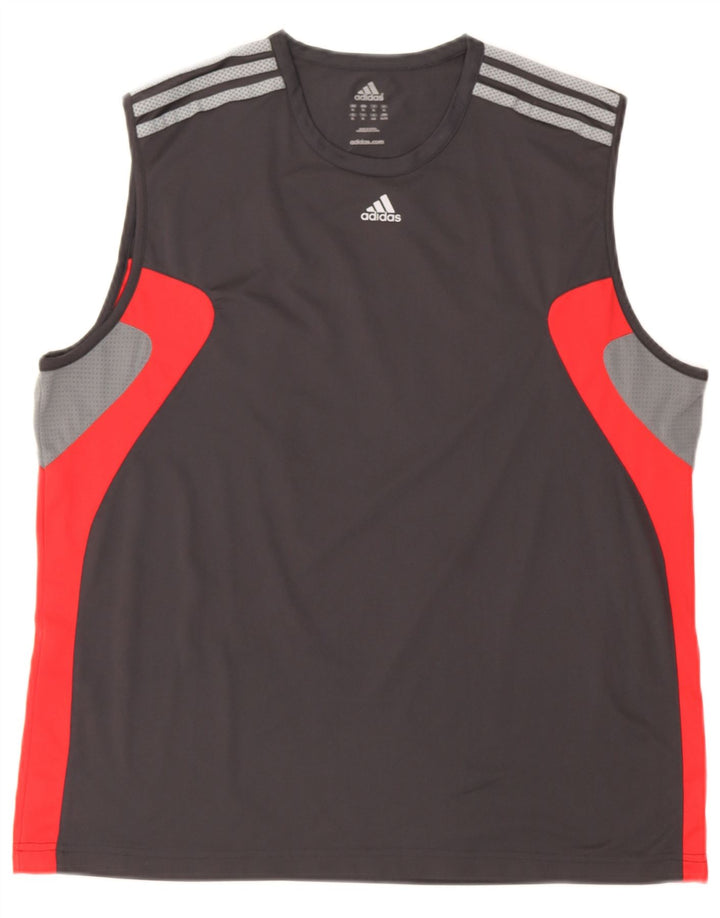 Adidas Climacool Vest Top XL Gri Poliester Colorblock