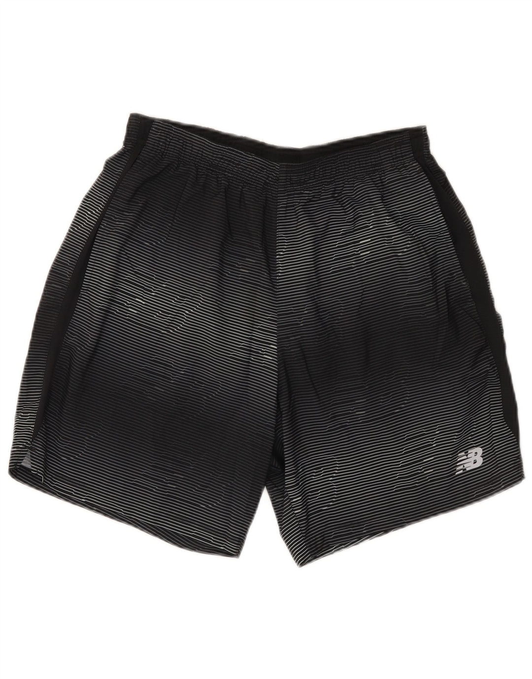 Pantaloni scurți sport grafic New Balance pentru bărbați, poliester cu dungi negre medii