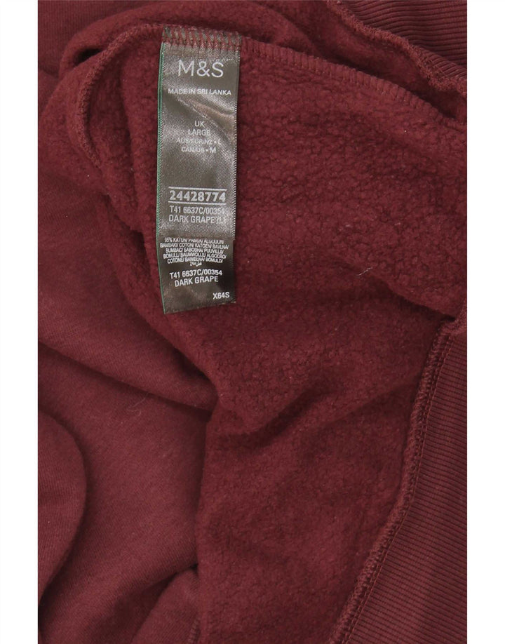 Hanorac pentru bărbați Marks & Spencer Pulover mare din bumbac burgundă
