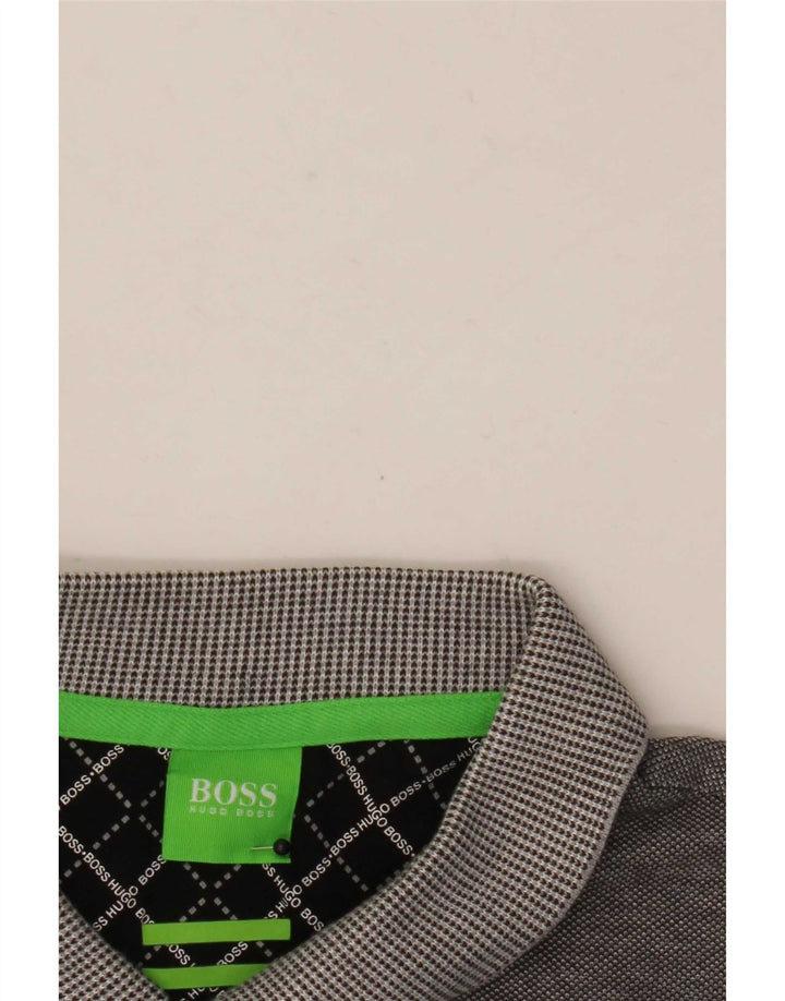 Tricou polo pentru bărbați Hugo Boss, bumbac cu dungi gri mari