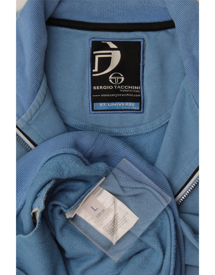 Sergio Tacchini Trening pentru bărbați Top Jachetă mare, albastru, bumbac cu dungi