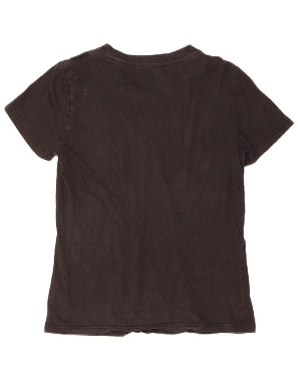 Tricou grafic ADIDAS pentru femei, Marea Britanie 12/14, bumbac mediu negru