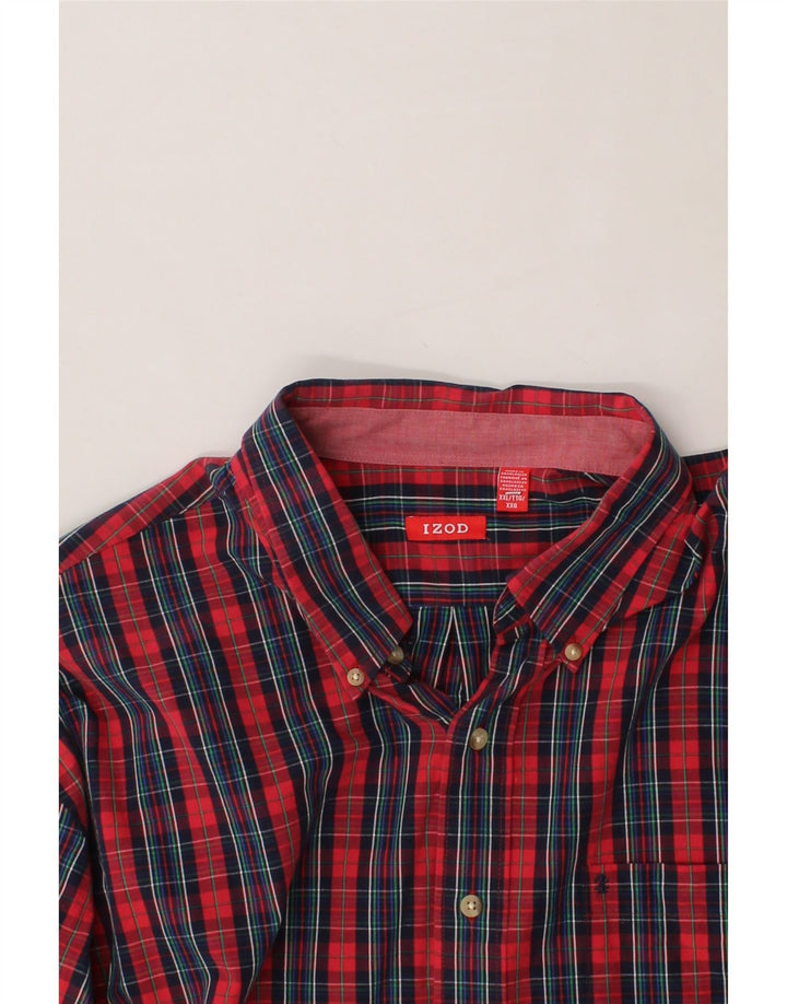 IZOD Mens Shirt 2XL Red Check Cotton Vintage Izod and Second-Hand Izod from Messina Hembry 