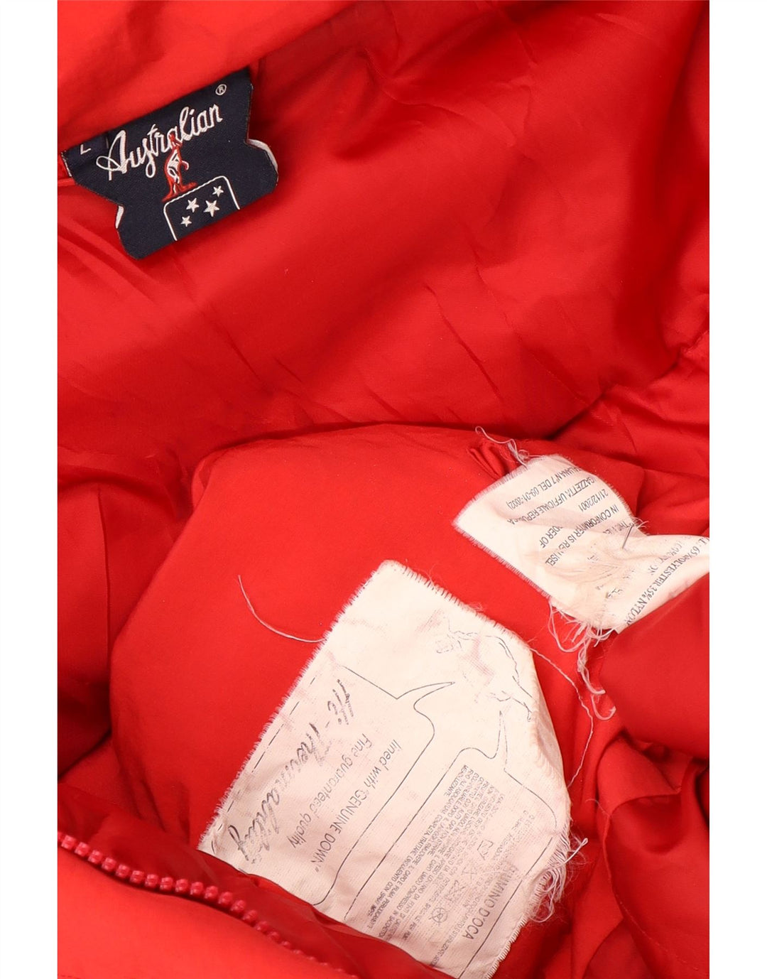 AUSTRALIAN L'ALPINA Palton căptușit cu glugă pentru femei UK 16 Poliester roșu mare