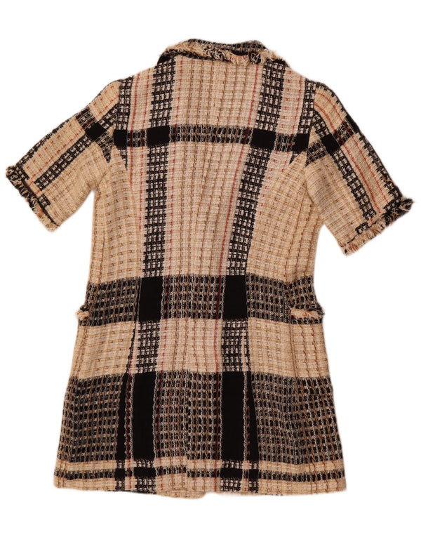 Jachetă pentru femei Zara cu mânecă scurtă, cu mânecă scurtă, UK 12 Medium Beige Check