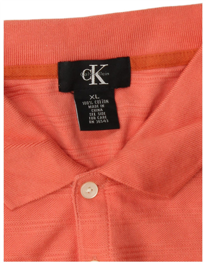 Cămașă polo CALVIN KLEIN pentru bărbați XL, bumbac cu dungi roșii