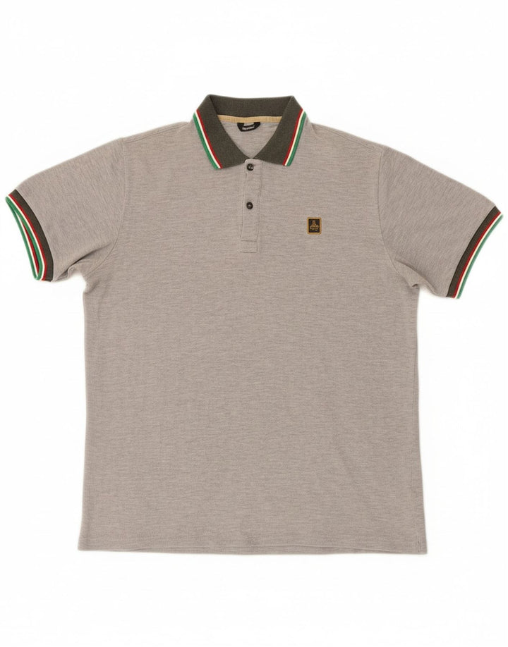 REFRIGIWEAR Mens Polo Shirt XL Grey Cotton