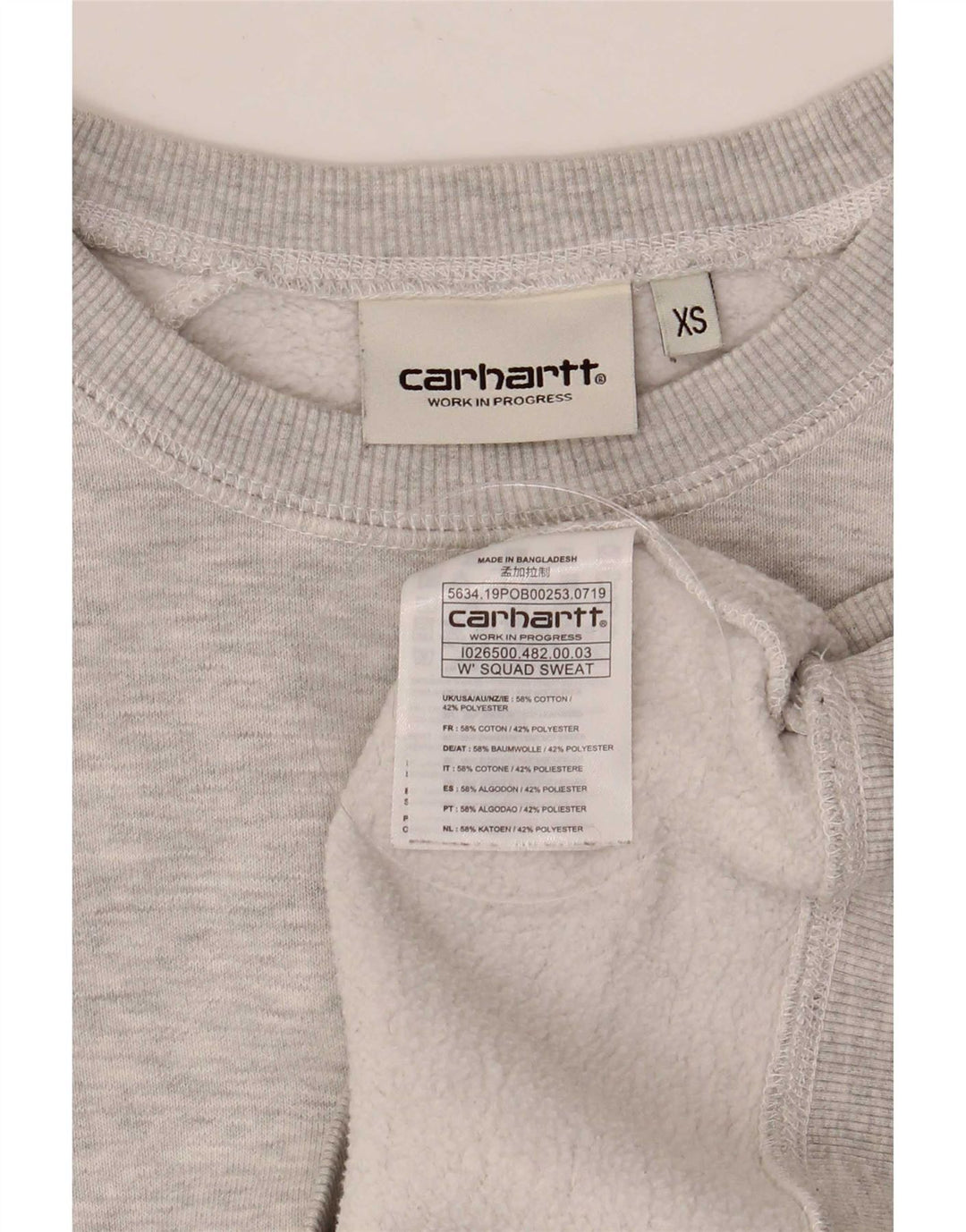 Pulover supradimensionat pentru femei Carhartt UK 6 XS bumbac gri